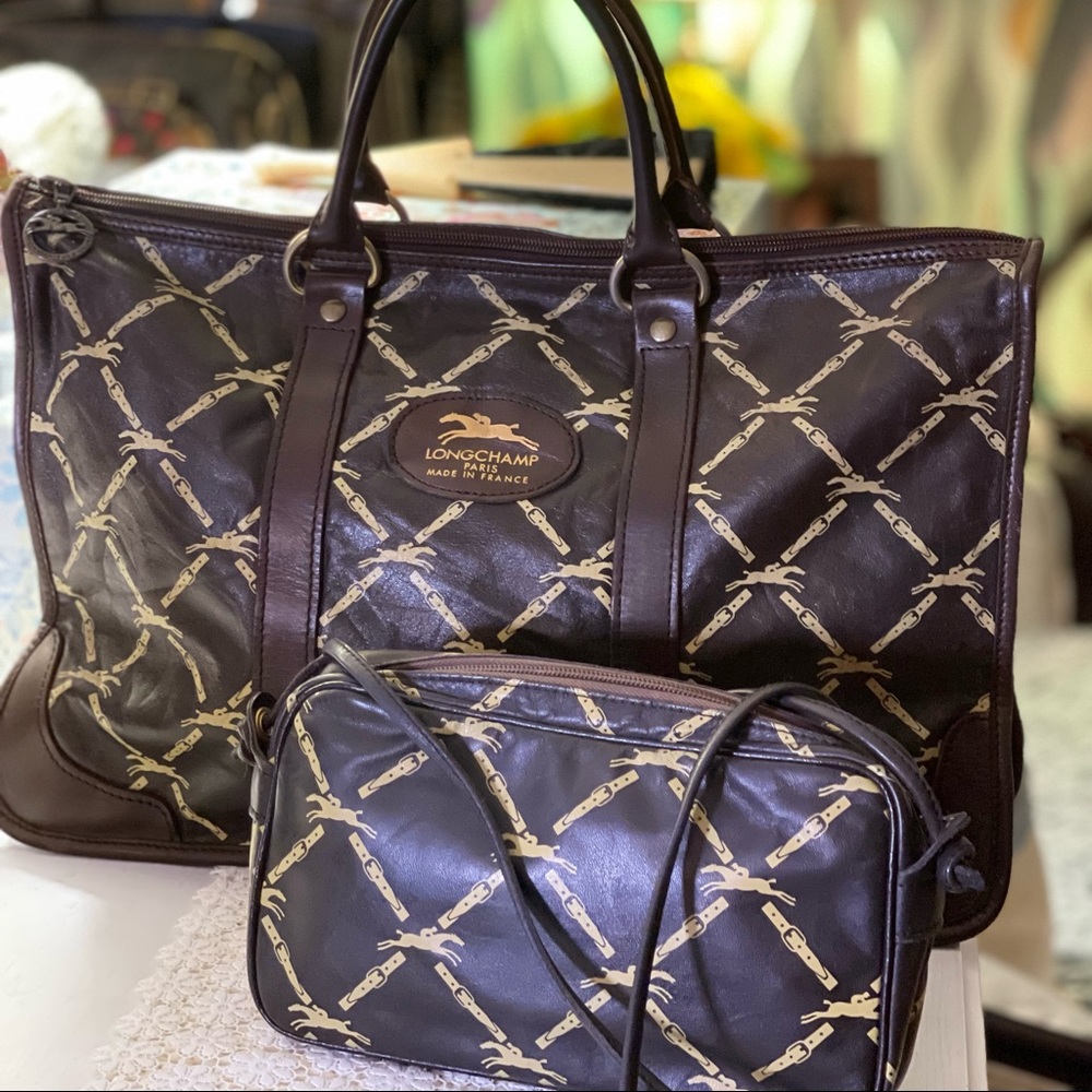 LongChamp luggage and cross sling bag